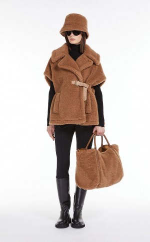 Capses Max Mara Teddy Fabric Gilete καφε | MMR593960