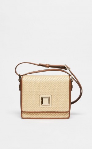 MM Bag Max Mara In δερματινα And Woven Fabric Μπεζ | MMR594120