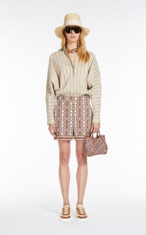 Marine Bag Max Mara In jacquard  καφε πορτοκαλι | MMR594126