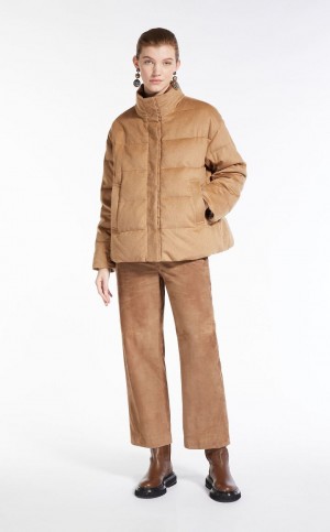 Padded Max Mara Reversible Camel Down Jacket καφε | MMR593966