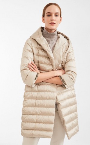 Padded Max Mara Reversible Down Coat In θαλασσης-resistant Satin ανοιχτο | MMR593992