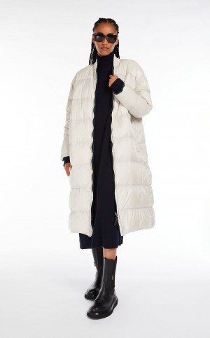 Padded Max Mara Reversible θαλασσης-repellent καμβα Bomber Jacket ασπρα | MMR593979