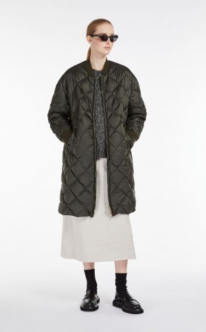 Padded Max Mara Reversible θαλασσης-repellent καμβα Bomber Jacket σκούρο | MMR594013