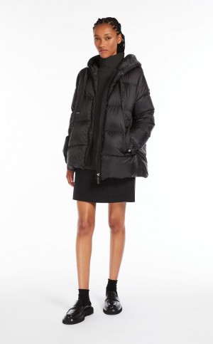 Padded Max Mara Καπιτονέ Down Jacket In θαλασσης-resistant καμβα μαυρα | MMR594000