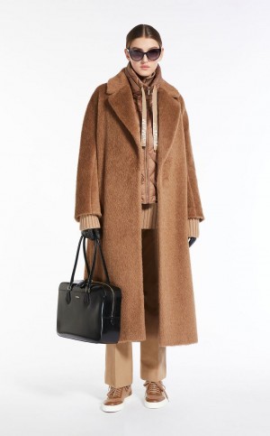 Padded Max Mara κοντο Gilet In θαλασσης-resistant καμβα καφε | MMR593969