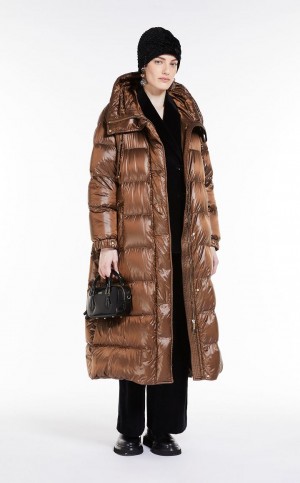 Padded Max Mara αδιαβροχα νάιλον Parka χρυσο χρωμα | MMR593980