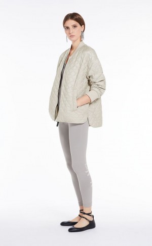 Padded Max Mara θαλασσης-repellent καμβα Bomber Jacket ανοιχτο | MMR593998