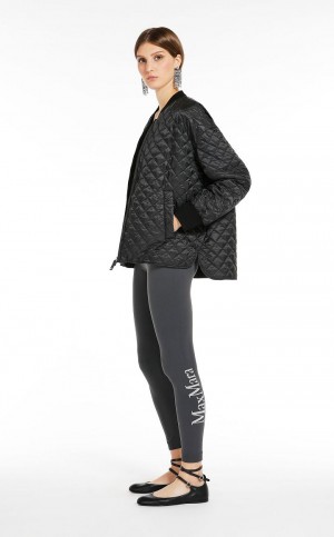 Padded Max Mara θαλασσης-repellent καμβα Bomber Jacket μαυρα | MMR594004