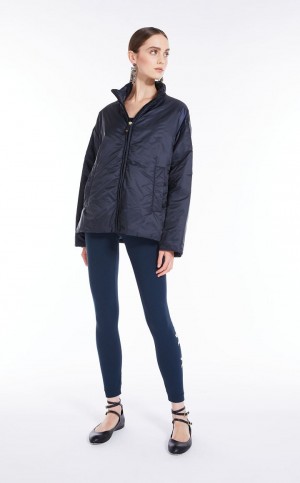 Padded Max Mara θαλασσης-repellent καμβα Jacket σκουρο μπλε | MMR594008