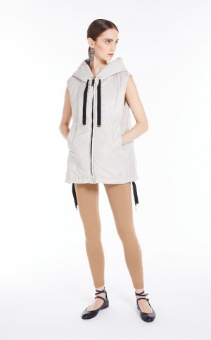 Padded Max Mara θαλασσης-resistant Technical καμβα Gilet ανοιχτο | MMR593997