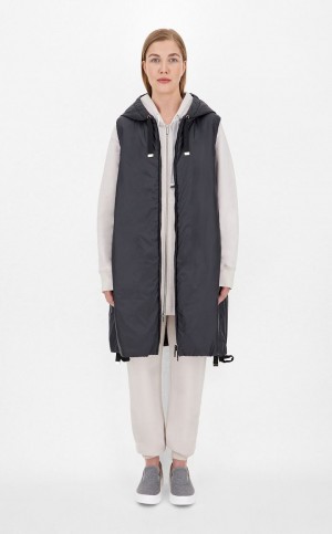 Padded Max Mara θαλασσης-resistant Technical καμβα Gilet μαυρα | MMR594001