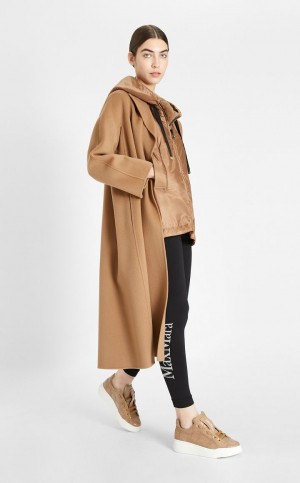 Padded Max Mara θαλασσης-resistant Technical καμβα Gilet καφε | MMR594002