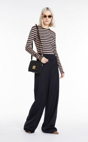 T-shirt Max Mara Slim-fit Viscose Jersey σκουρο μπλε | MMR593632