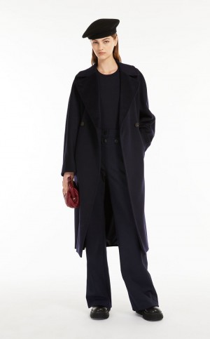 T-shirt Max Mara Viscose Jersey σκουρο μπλε | MMR593640