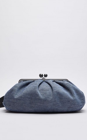 Weekend Bag Max Mara Jacquard βαμβακερα Pasticcino ανοιχτο μπλε | MMR594159