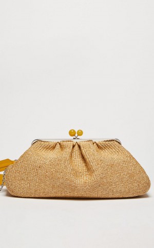 Weekend Bag Max Mara Large Pasticcinoin Raffia Μπεζ | MMR594146