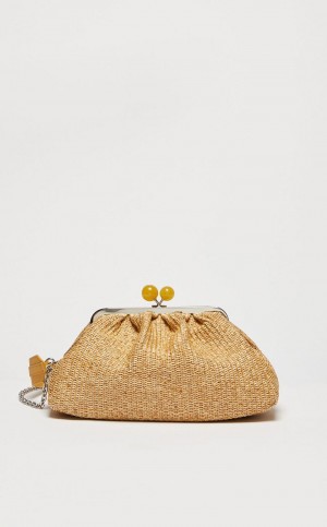 Weekend Bag Max Mara Medium Pasticcinoin Raffia Μπεζ | MMR594167
