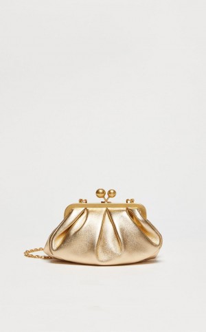 Weekend Bag Max Mara Small Pasticcinoin Laminated Nappa δερματινα χρυσο χρωμα | MMR594138