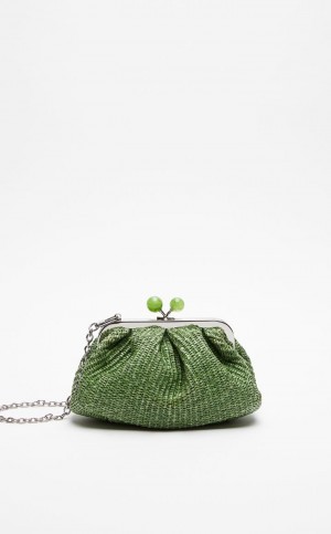 Weekend Bag Max Mara Small Pasticcinoin Raffia πρασινο | MMR594168