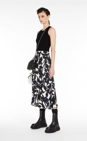 φουστεσ Max Mara Asymmetrical In Printed Viscose μαυρα | MMR593685
