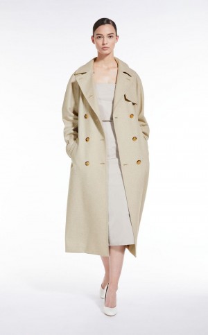 παλτό Max Mara Cashmere, Alpaca And Camel Trench καφε | MMR593844