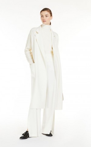 παλτό Max Mara Cashmere And Μαλλί Robe ασπρα | MMR593887