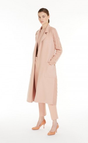 παλτό Max Mara Cashmere And Μαλλί Robe ροζ | MMR593901