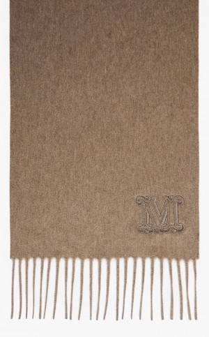 κασκολ Max Mara Cashmere Stole With Embroidery καφε | MMR594268