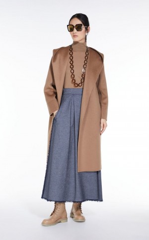 φουστεσ Max Mara Denim-look βαμβακερα σκουρο μπλε | MMR593719