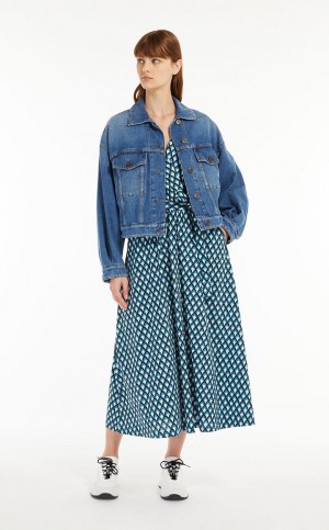 Φορεμα Max Mara Fit & Flare Jersey παγώνι | MMR593299