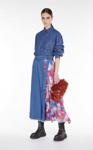 φουστεσ Max Mara Full In Denim σκουρο μπλε | MMR593711