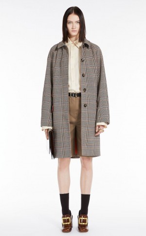 παλτό Max Mara Glen Plaid Duster καφε | MMR593833