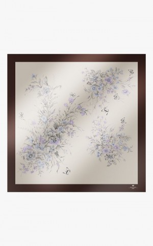 κασκολ Max Mara In Printed Silk Twill καφε | MMR594276