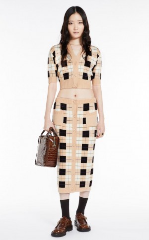 φουστεσ Max Mara Knit With Small Pockets ανοιχτο ροζ | MMR593687