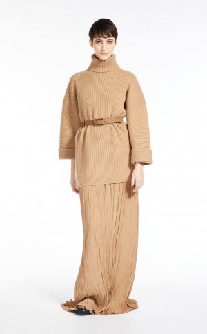 φουστεσ Max Mara Long Crepon καφε | MMR593693