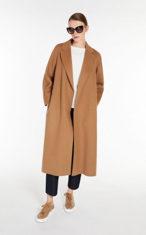 παλτό Max Mara Long Μαλλί καφε | MMR593929
