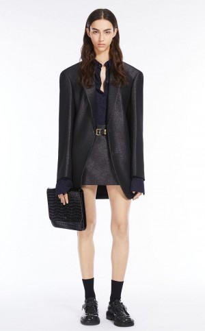 Μπλουζα Max Mara Lurex Jersey σκουρο μπλε | MMR593615