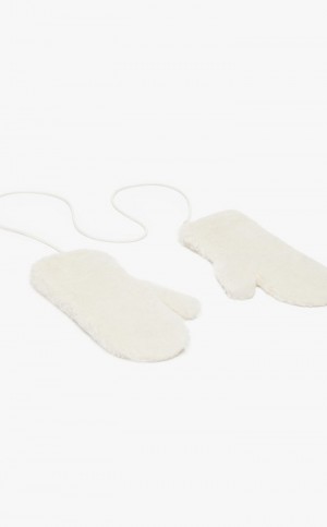 γαντια Max Mara Mittens In Teddy Fabric ασπρα | MMR594229