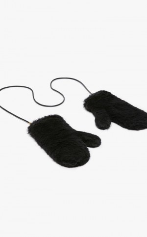 γαντια Max Mara Mittens In Teddy Fabric μαυρα | MMR594234