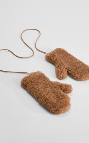 γαντια Max Mara Mittens In Teddy Fabric καφε | MMR594236