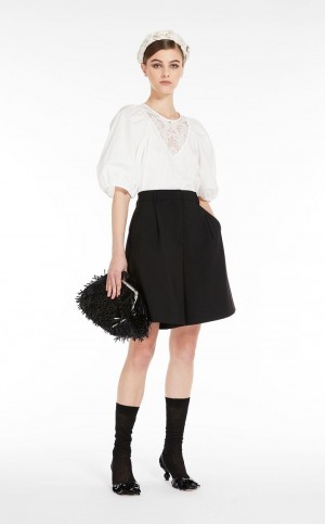 Μπλουζα Max Mara Poplin With Embroidery ασπρα | MMR593616