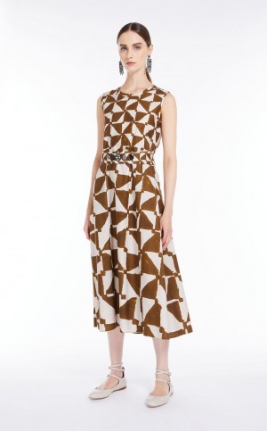 Φορεμα Max Mara Printed Poplin σκούρο | MMR593387