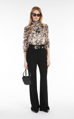 Μπλουζα Max Mara Printed Silk Foulard ανοιχτο ροζ | MMR593549