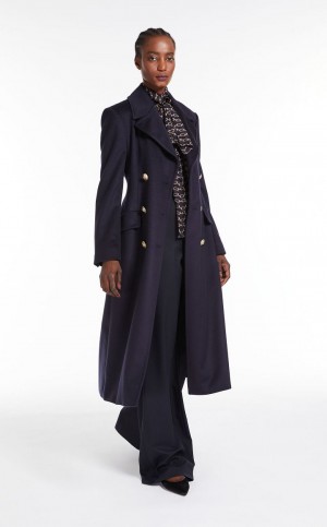 Μπλουζα Max Mara Printed Silk Foulard σκουρο μπλε | MMR593626