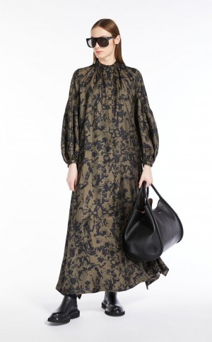 Φορεμα Max Mara Printed Silk Twill σκούρο | MMR593323