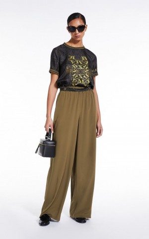 Μπλουζα Max Mara Printed Silk Twill μαυρα | MMR593589