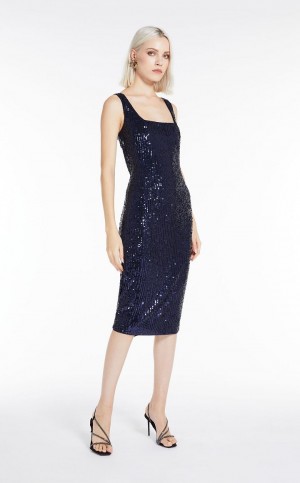 Φορεμα Max Mara Sequinned Sheath σκουρο μπλε | MMR593327