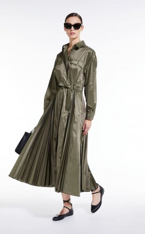 Φορεμα Max Mara Silk-blend Shirt Ελιά πρασινο | MMR593320