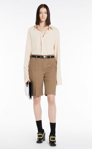 Μπλουζα Max Mara Silk-blend ανοιχτο ροζ | MMR593560