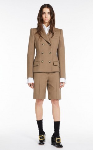 Μπλέιζερ Max Mara Slim-fit Double-breasted Μπεζ | MMR594064